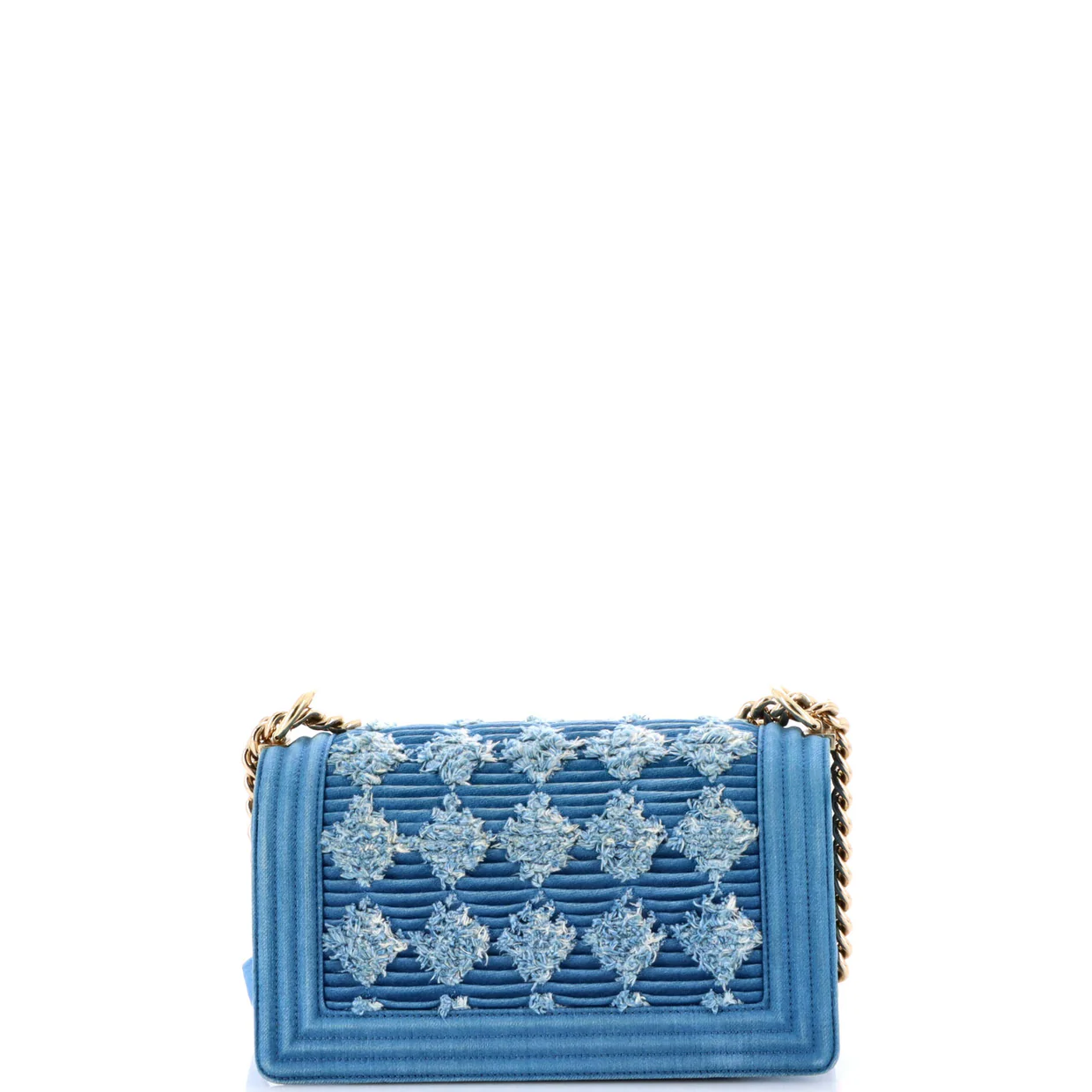 Boy Flap Bag Pleated Fringe Denim Old Medium - Deep Luxury