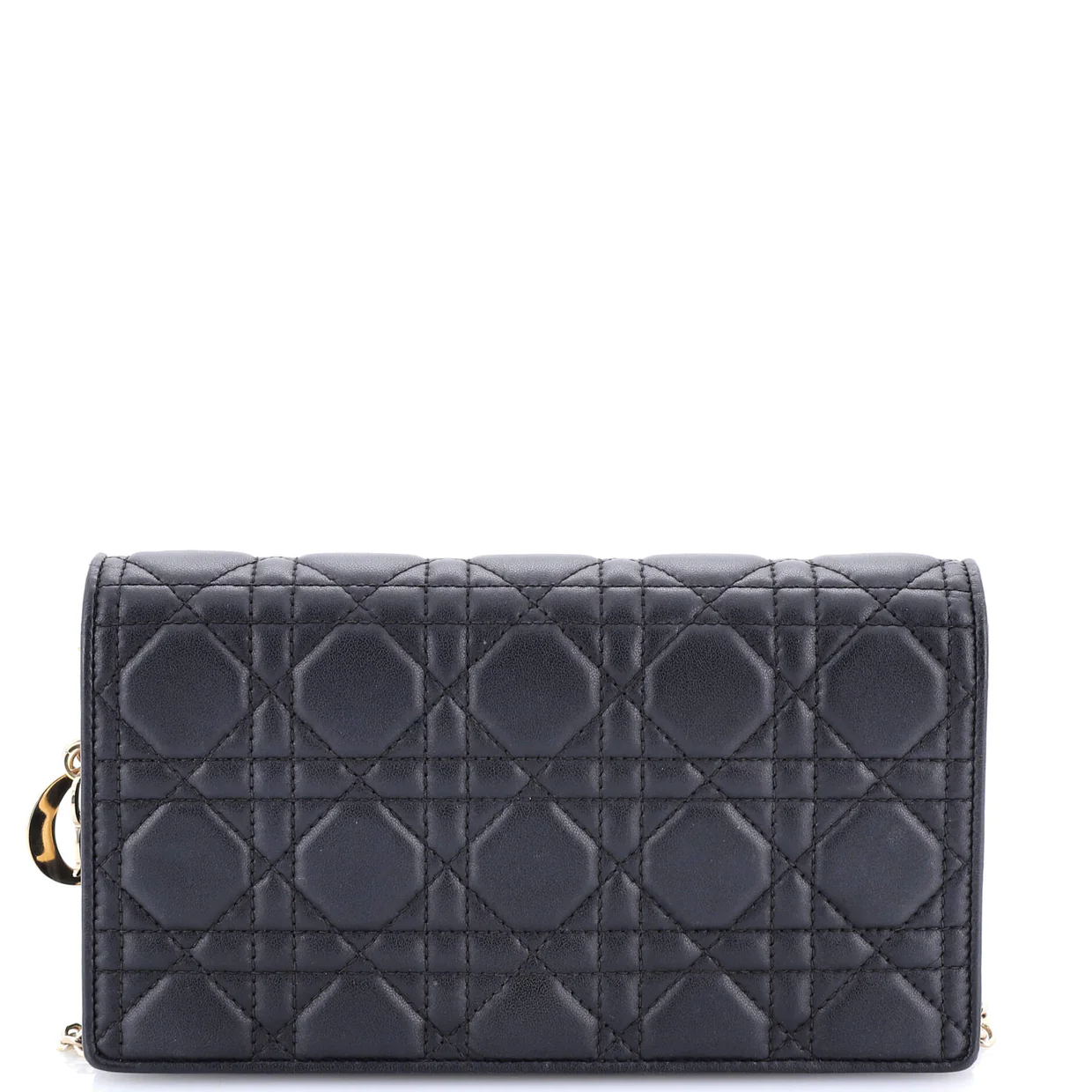 Lady Dior Wallet on Chain Pouch Cannage Quilt Lambskin Long - Deep Luxury