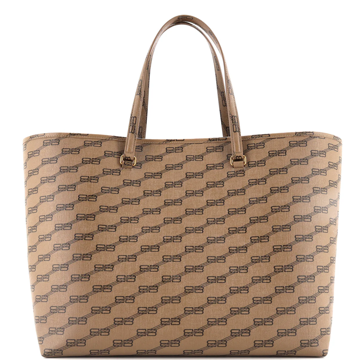 Signature East-West Shopper Tote BB Monogram Coated Canvas Large - Deep Luxury