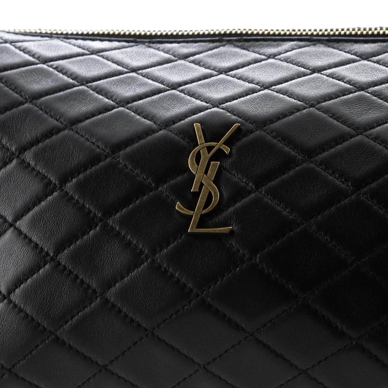 Gaby Zipped Pouch Quilted Leather - Deep Luxury