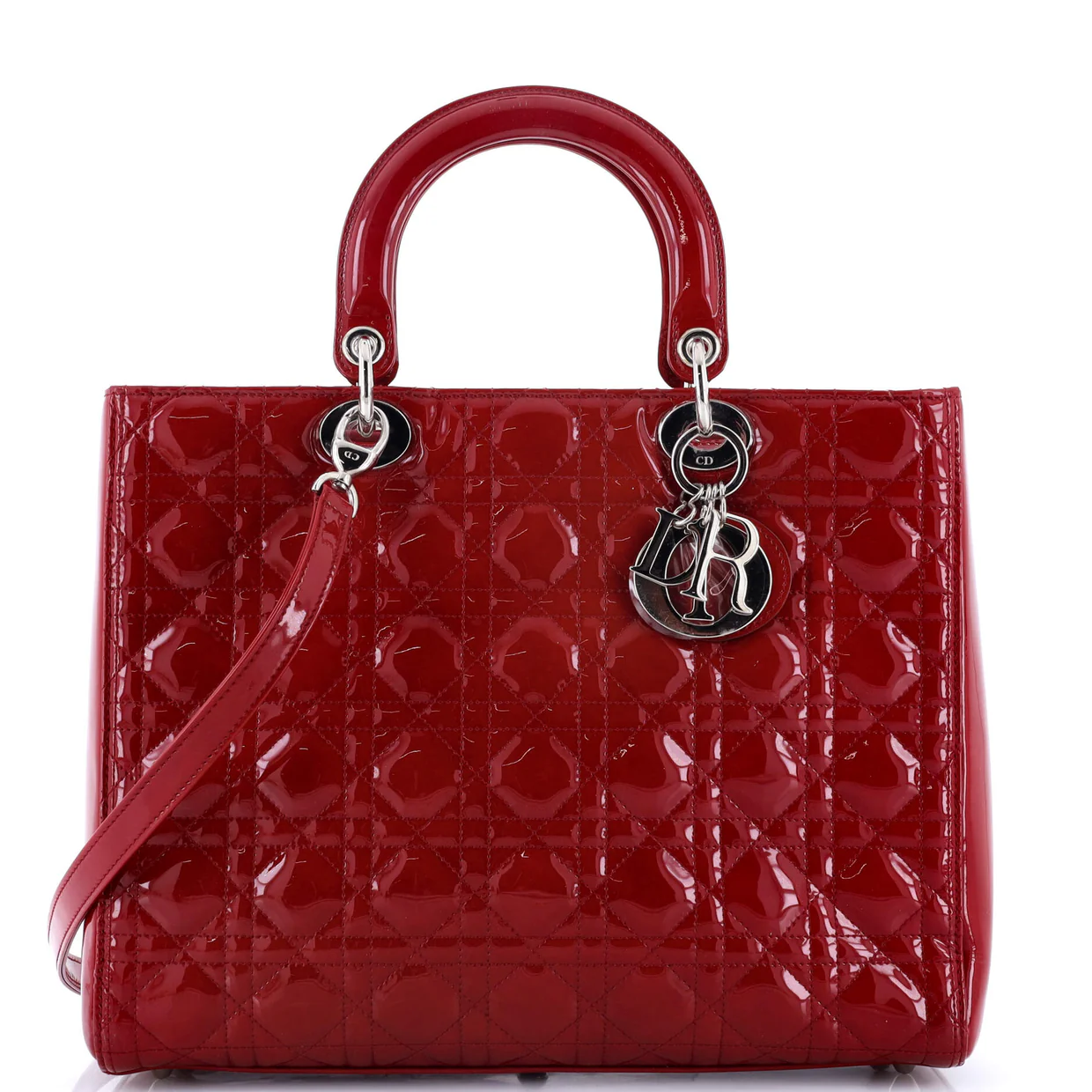 Lady Dior Bag Cannage Quilt Patent Large - Deep Luxury