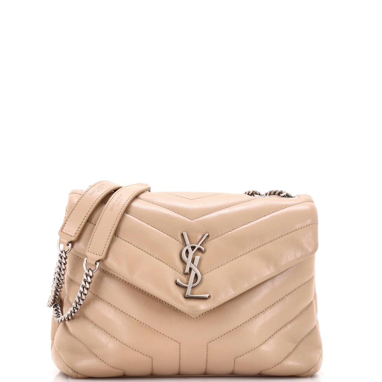 Loulou Shoulder Bag Matelasse Chevron Leather Small - Deep Luxury