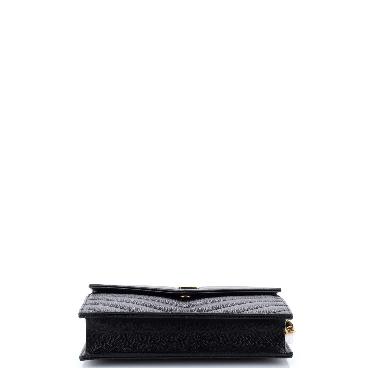 Classic Monogram Wallet on Chain Matelasse Chevron Leather Small - Deep Luxury