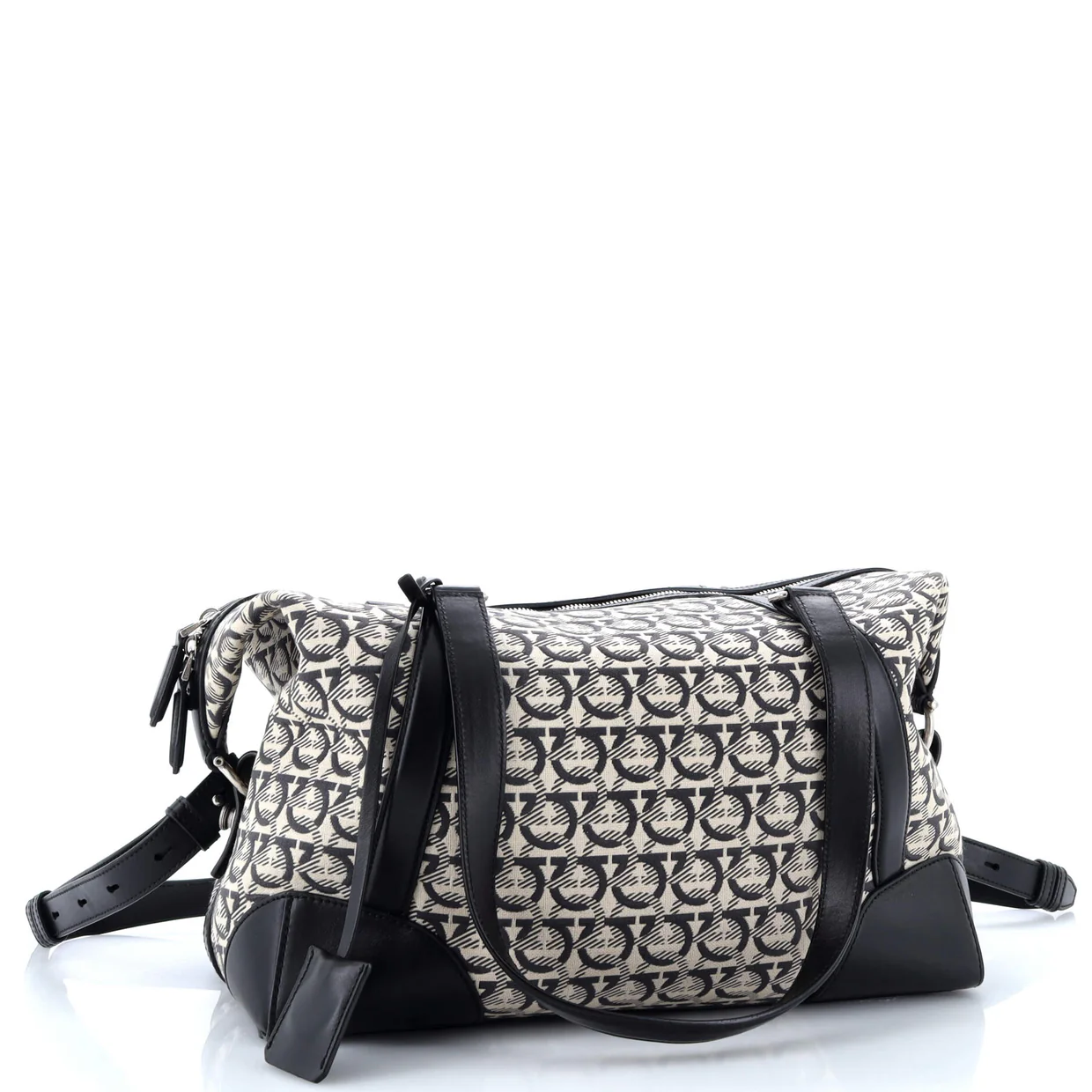 Soft Duffle Bag Printed Canvas with Leather - Deep Luxury