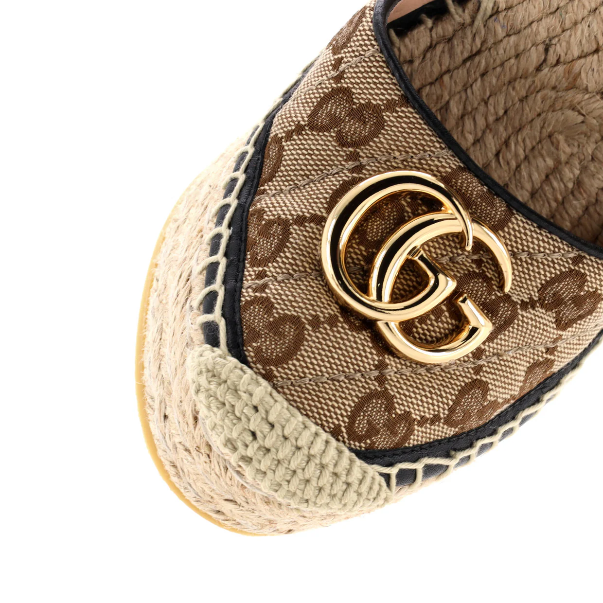 Women's GG Marmont Wedge Espadrilles Diagonal Quilted GG Canvas - Deep Luxury