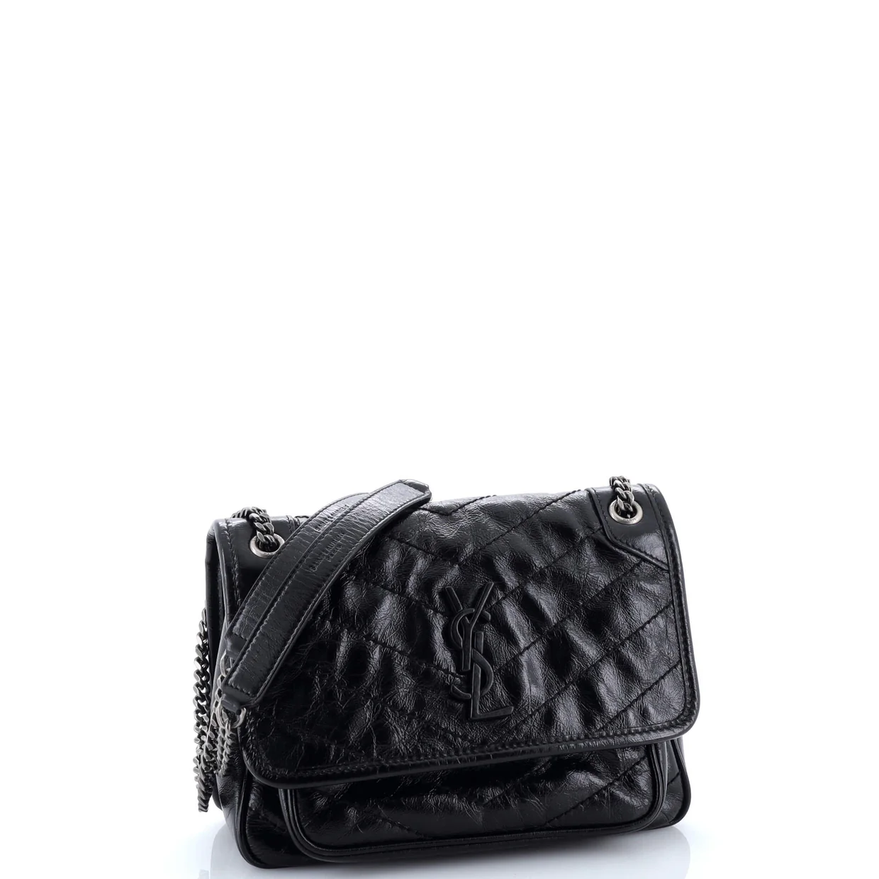 Niki Chain Flap Bag Matelasse Chevron Leather Baby - Deep Luxury