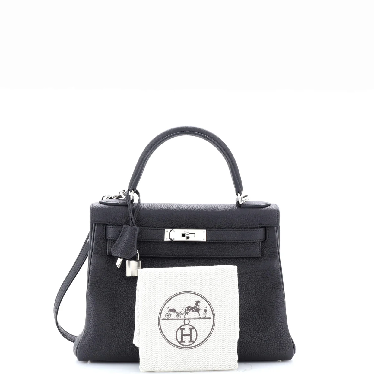 Kelly Handbag Noir Togo with Palladium Hardware 28 - Deep Luxury