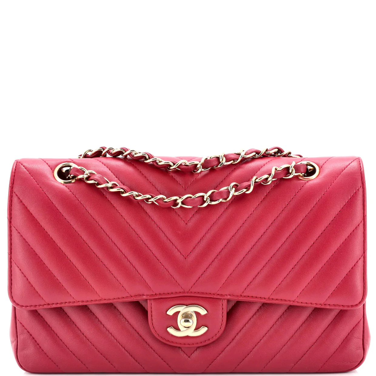 Classic Double Flap Bag Chevron Lambskin Medium - Deep Luxury