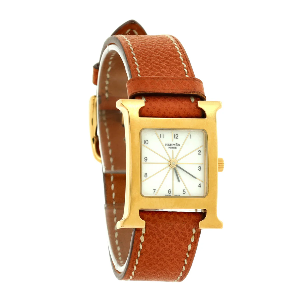 Heure H Quartz Watch Plated Metal and Leather 21 - Deep Luxury