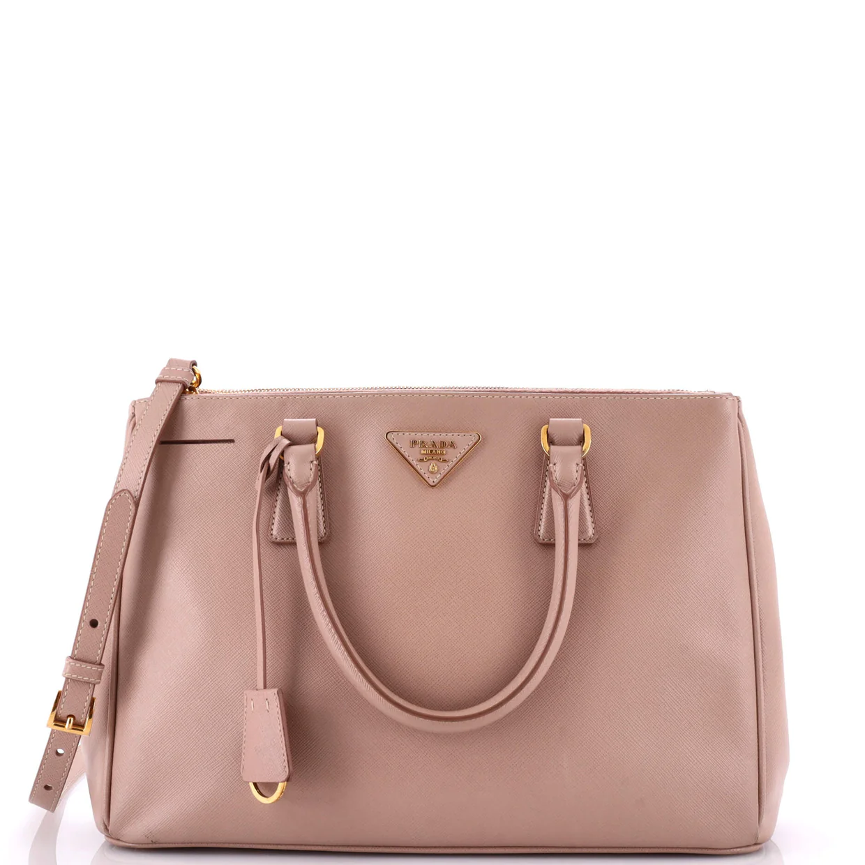 Double Zip Lux Tote Saffiano Leather Medium - Deep Luxury
