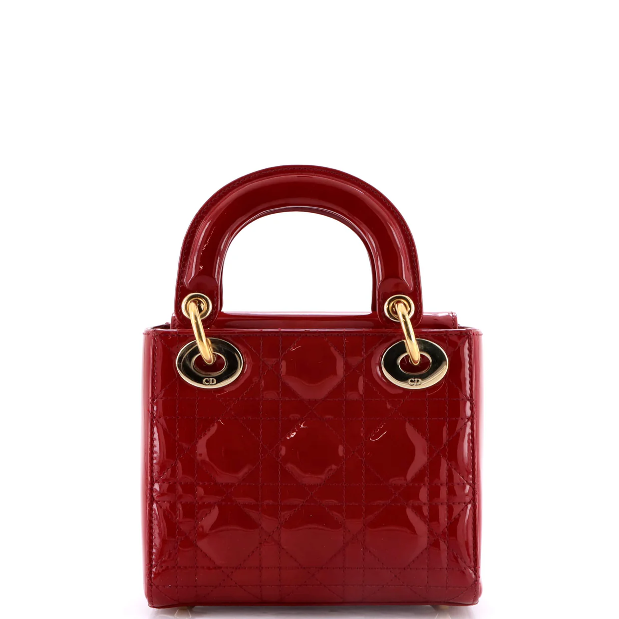 Lady Dior Chain Bag Cannage Quilt Patent Mini - Deep Luxury
