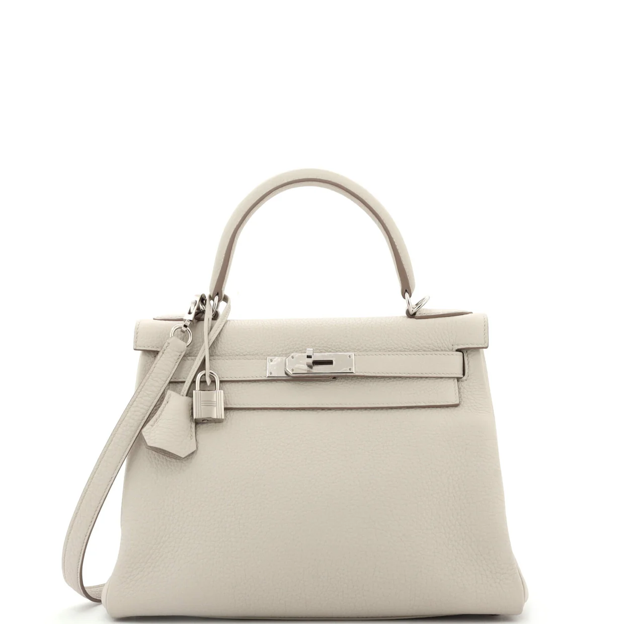 Kelly Handbag Light Clemence with Palladium Hardware 28 - Deep Luxury