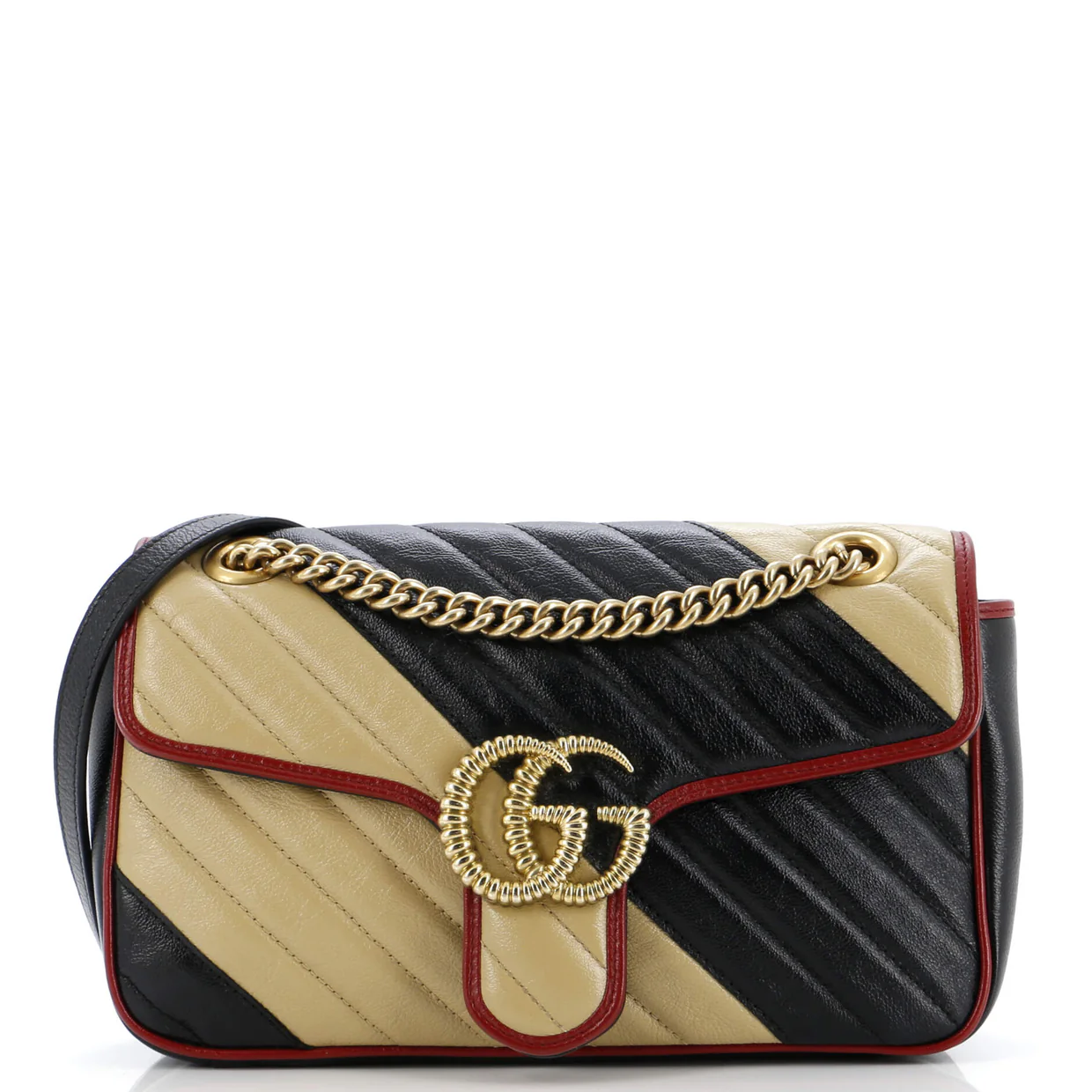 GG Marmont Flap Bag Diagonal Quilted Leather Medium - Deep Luxury