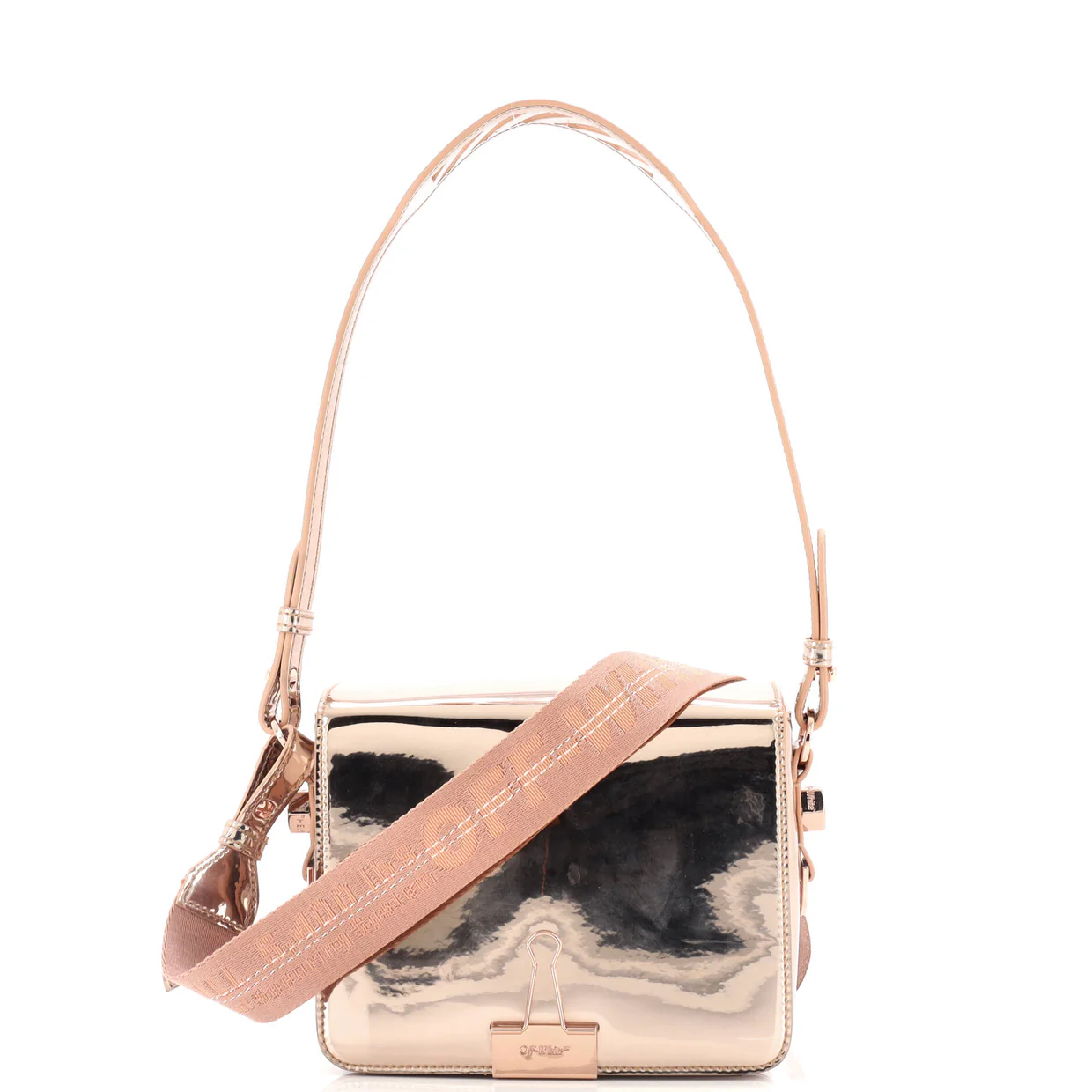 Binder Clip Flap Bag Mirror Faux Leather Mini - Deep Luxury