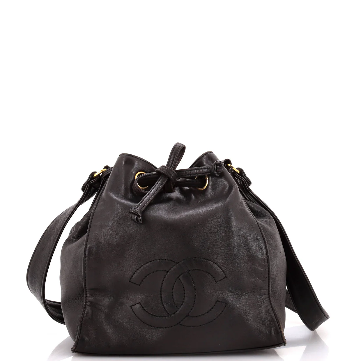 Vintage CC Drawstring Bucket Bag Caviar Small - Deep Luxury