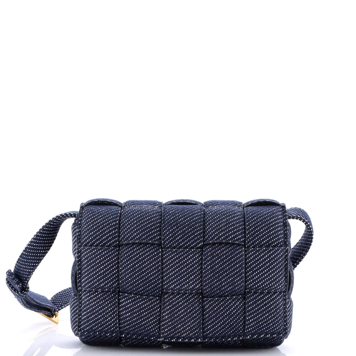 Cassette Crossbody Bag Padded Maxi Intrecciato Denim - Deep Luxury