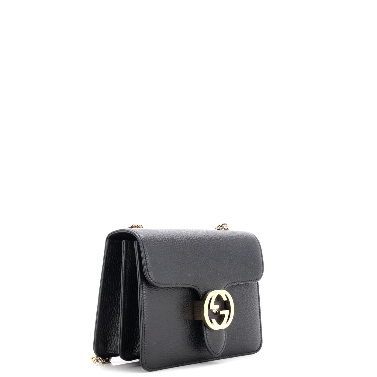 Interlocking Shoulder Bag Leather Small - Deep Luxury