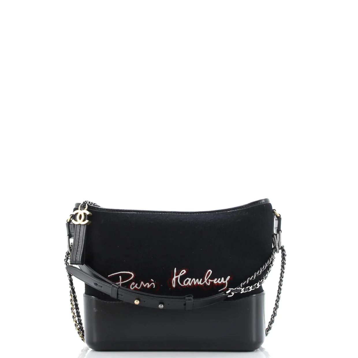 Paris-Hamburg Gabrielle Hobo Embroidered Wool and Calfskin Medium - Deep Luxury