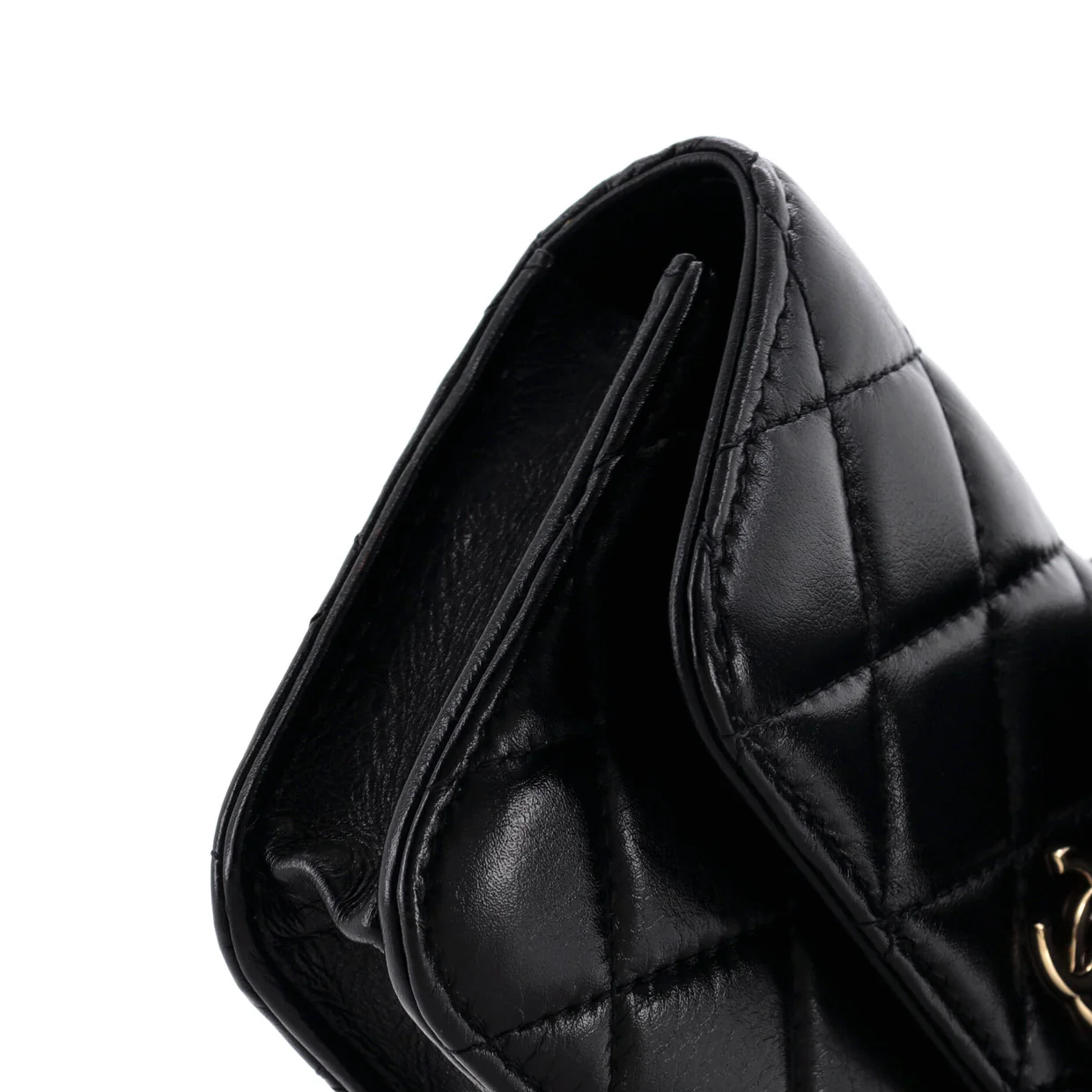 Pearl Strap Clutch with Chain Quilted Calfskin - Deep Luxury