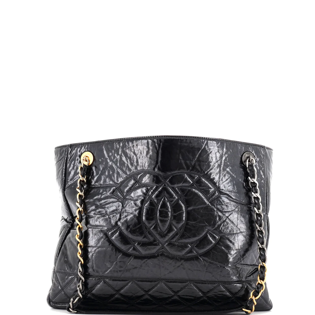 Paris-31 Rue Cambon Timeless CC Shopping Tote Quilted Shiny Aged Calfskin Medium - Deep Luxury