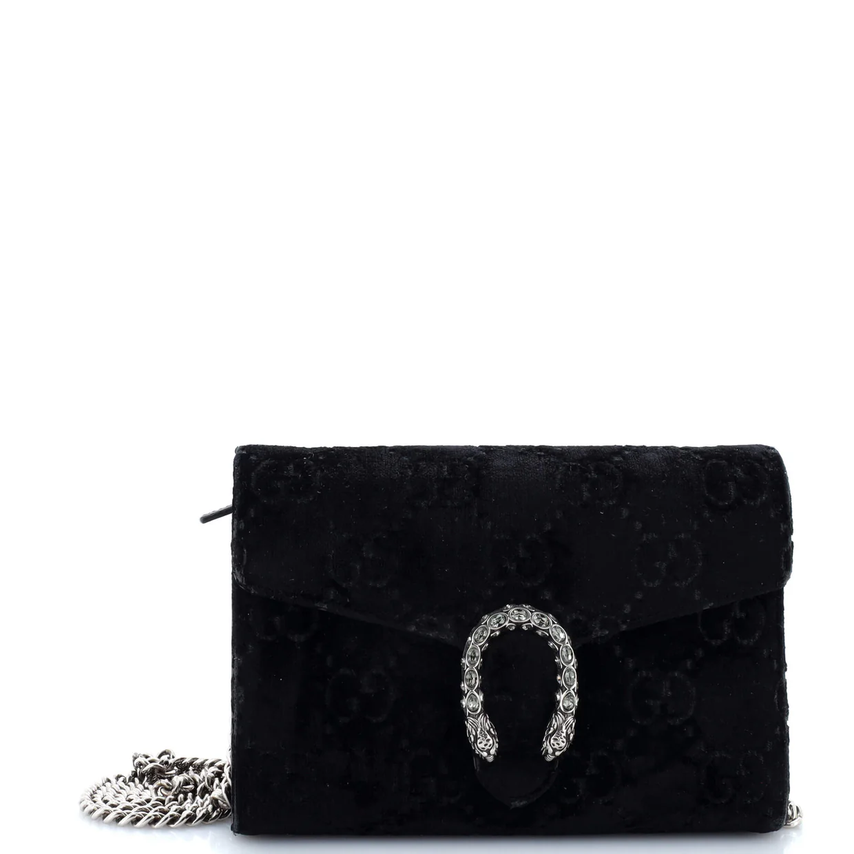 Dionysus Chain Wallet GG Velvet Small - Deep Luxury