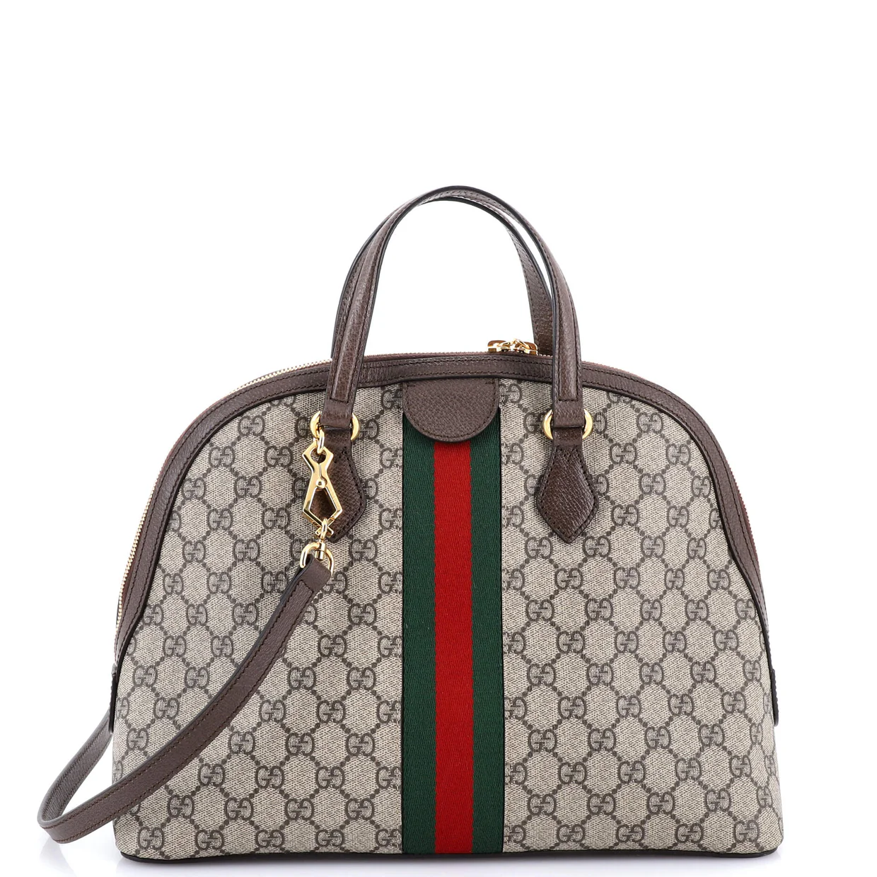 Ophidia Dome Top Handle Bag GG Coated Canvas Medium - Deep Luxury