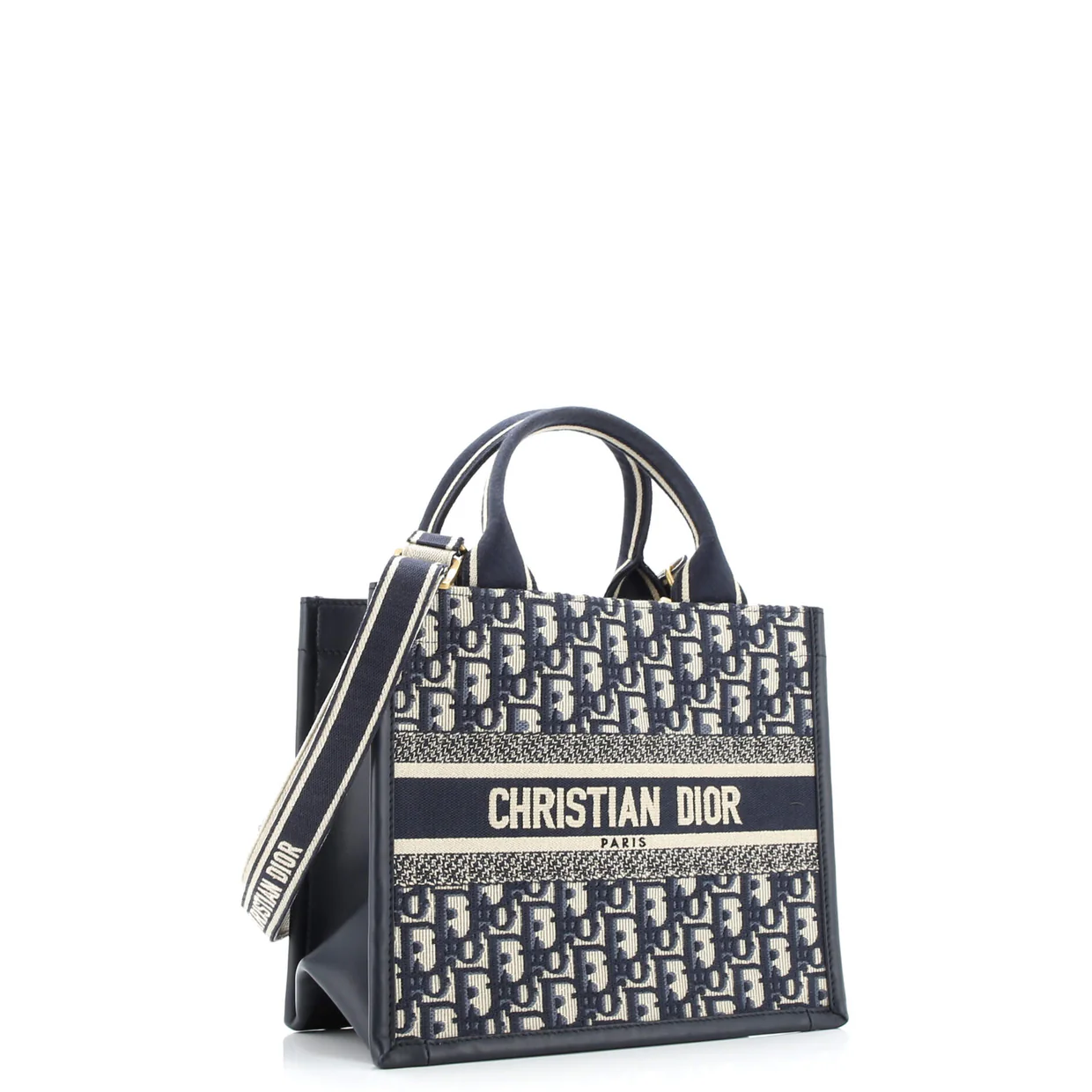 Book Tote with Strap Oblique Canvas Small - Deep Luxury