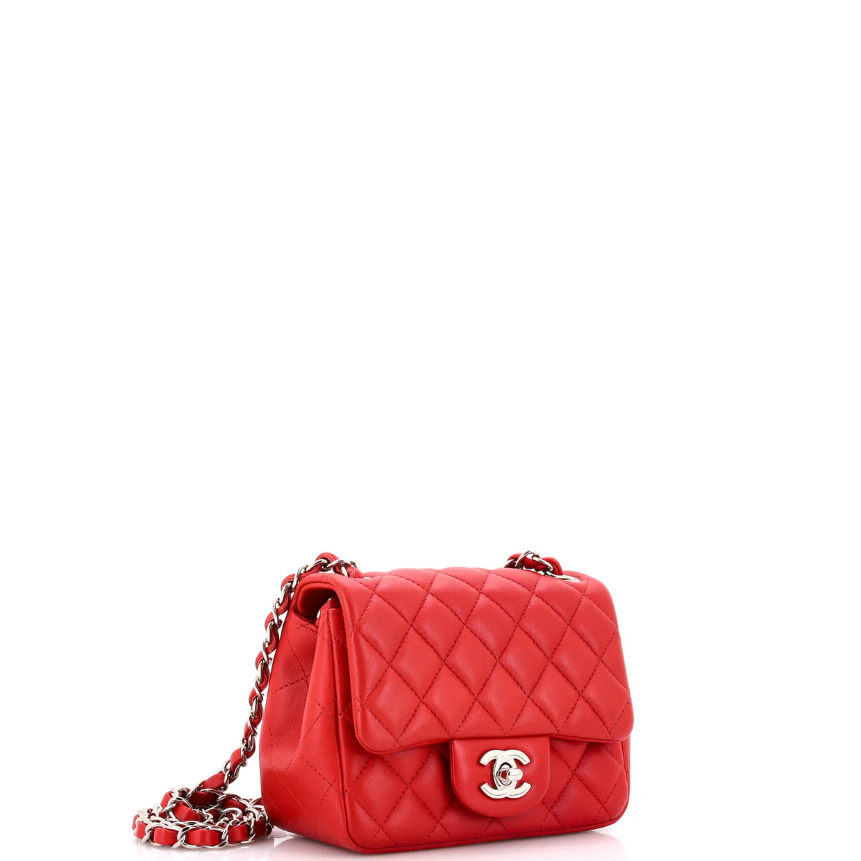 Square Classic Single Flap Bag Quilted Lambskin Mini - Deep Luxury