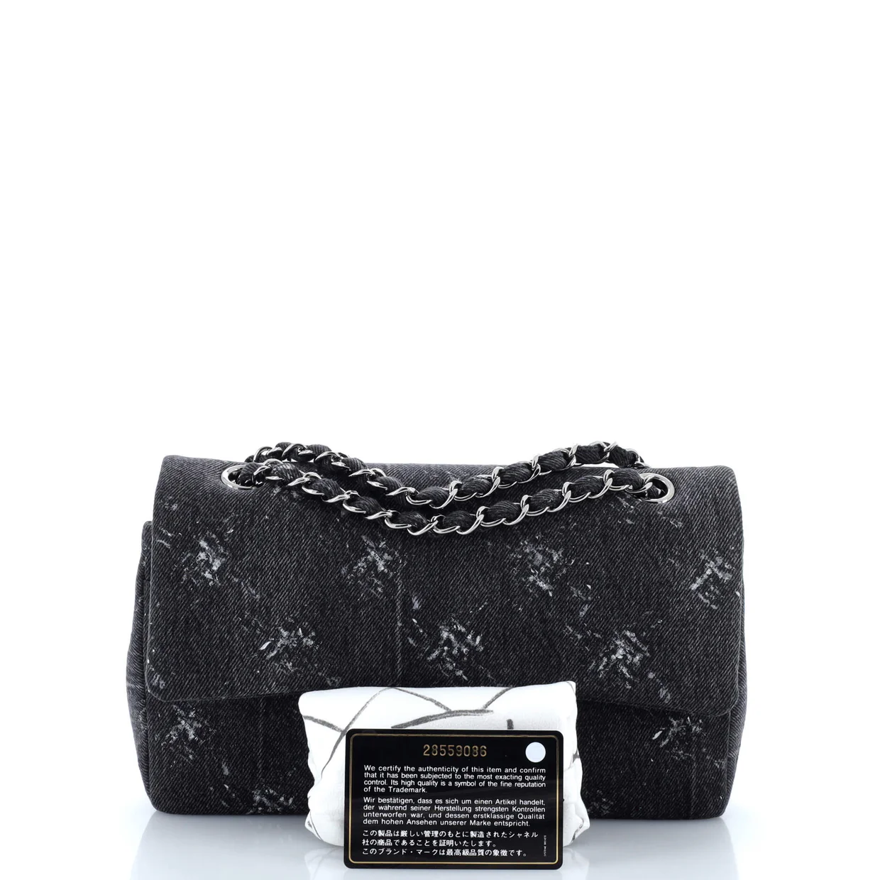 Classic Double Flap Bag Printed Denim Medium - Deep Luxury