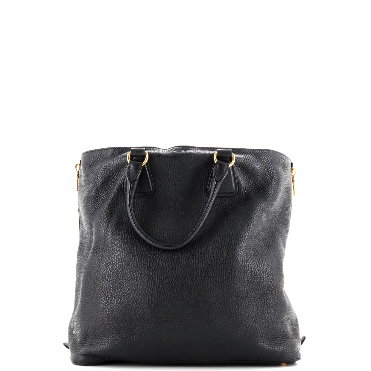 Side Zip Convertible Tote Vitello Daino Large - Deep Luxury
