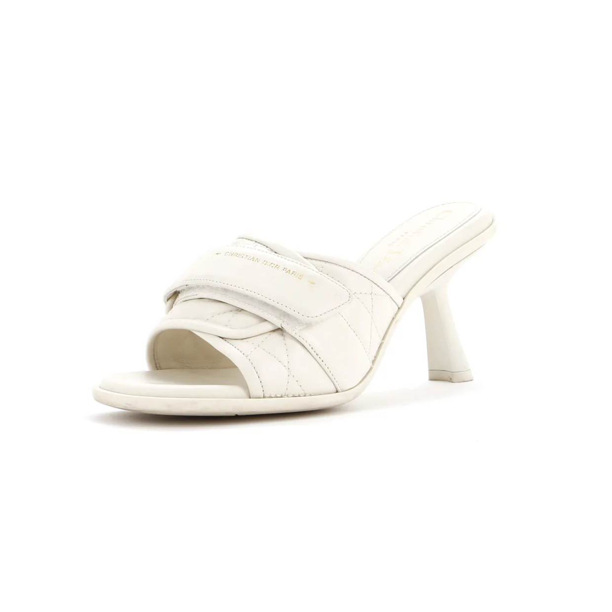 Women's Dio(r)evolution Heeled Slide Sandals Cannage Quilt Leather - Deep Luxury