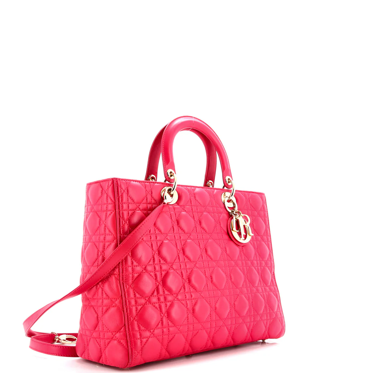 Lady Dior Bag Cannage Quilt Lambskin Large - Deep Luxury