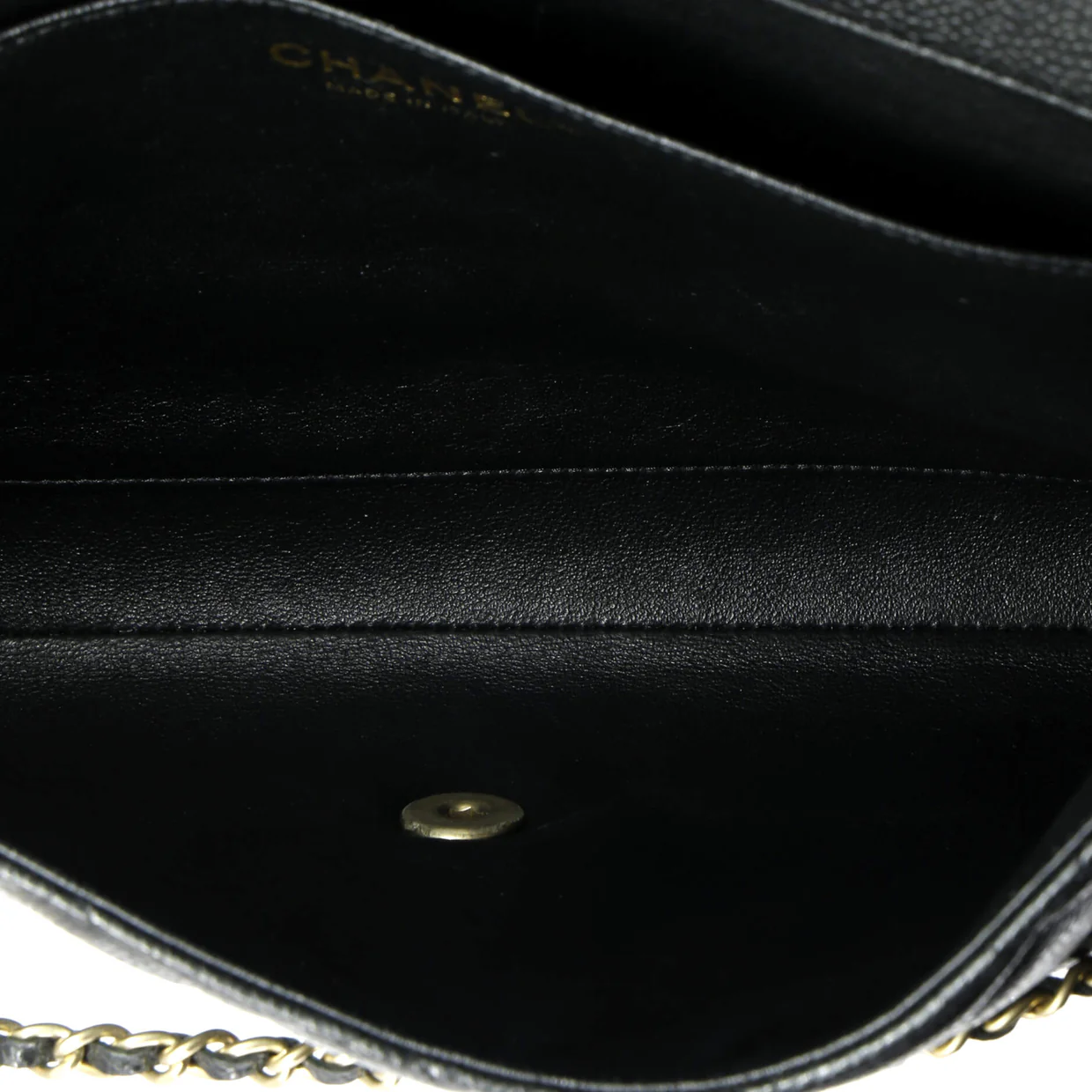 Clutch with Chain Quilted Caviar - Deep Luxury