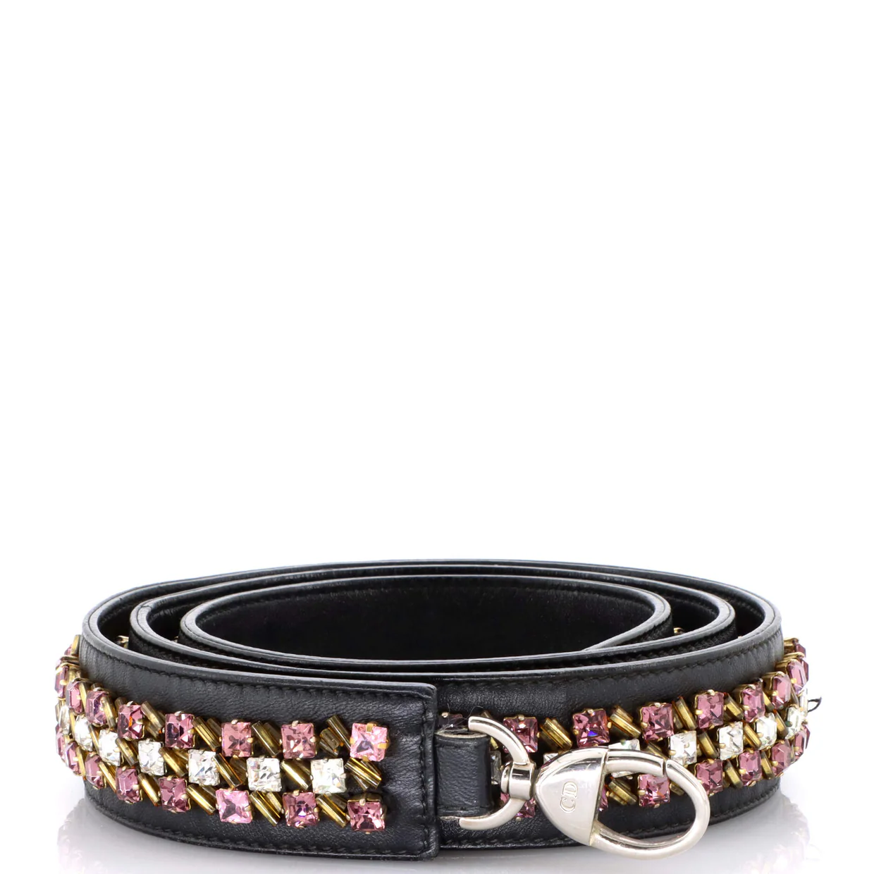 Shoulder Strap Crystal Embellished Leather - Deep Luxury