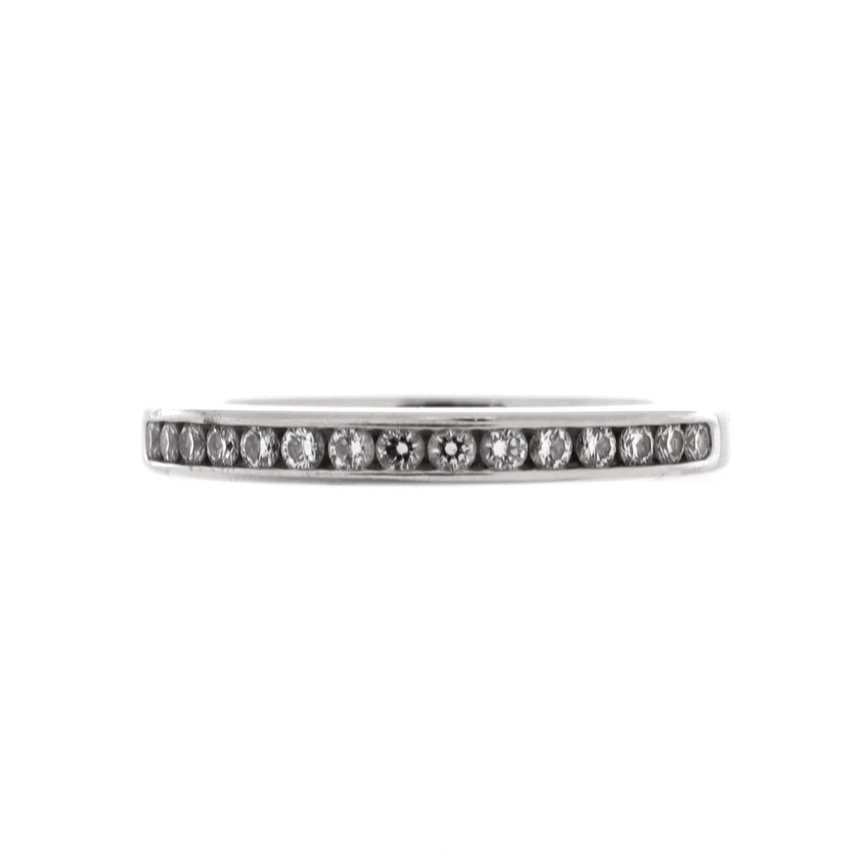 Half Eternity Band Ring Platinum and Diamonds - Deep Luxury