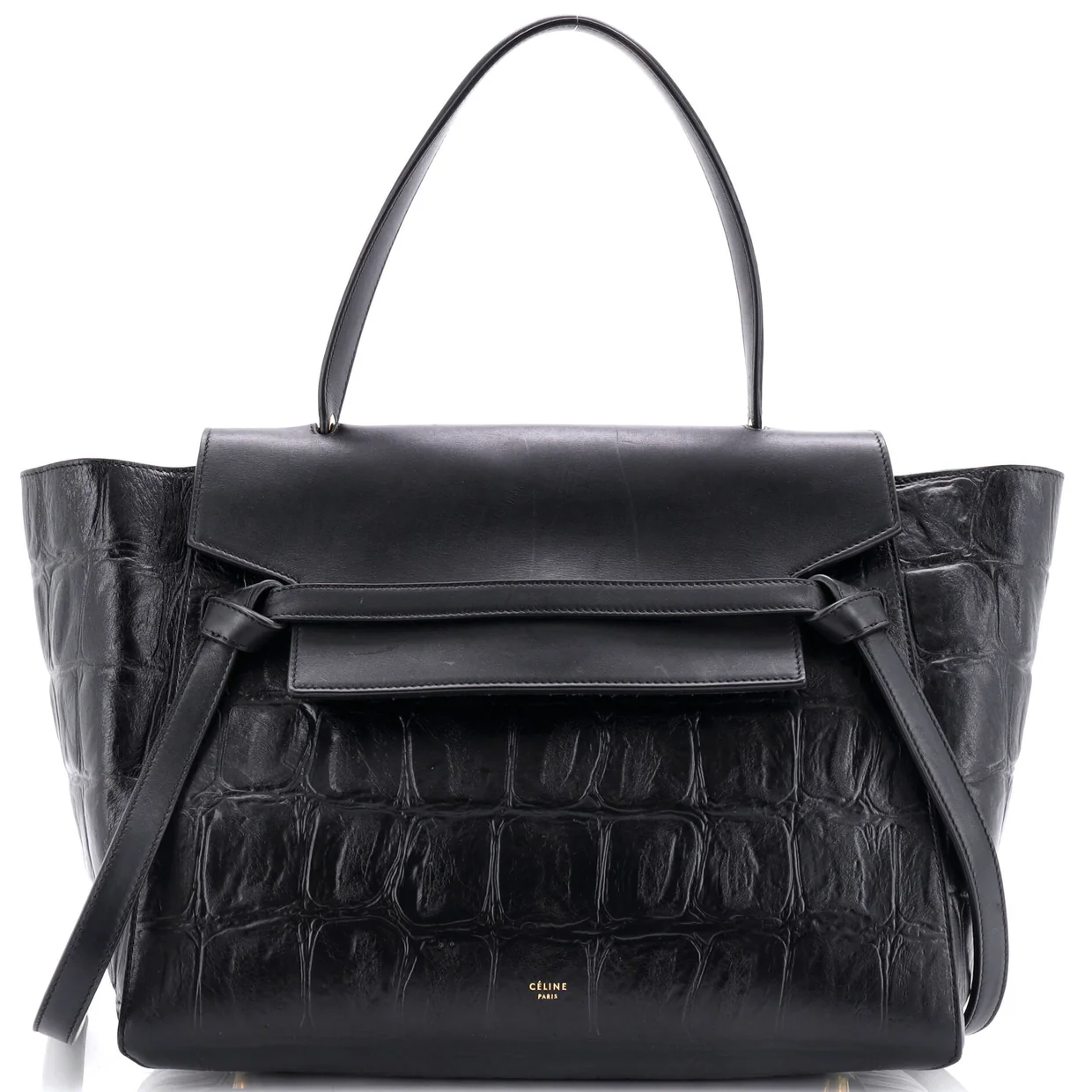 Belt Bag Crocodile Embossed Leather Medium - Deep Luxury