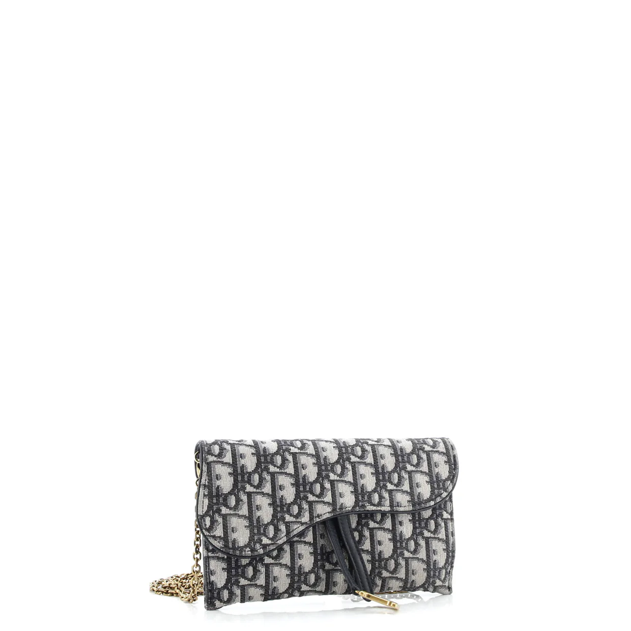 Saddle Chain Wallet Oblique Canvas - Deep Luxury