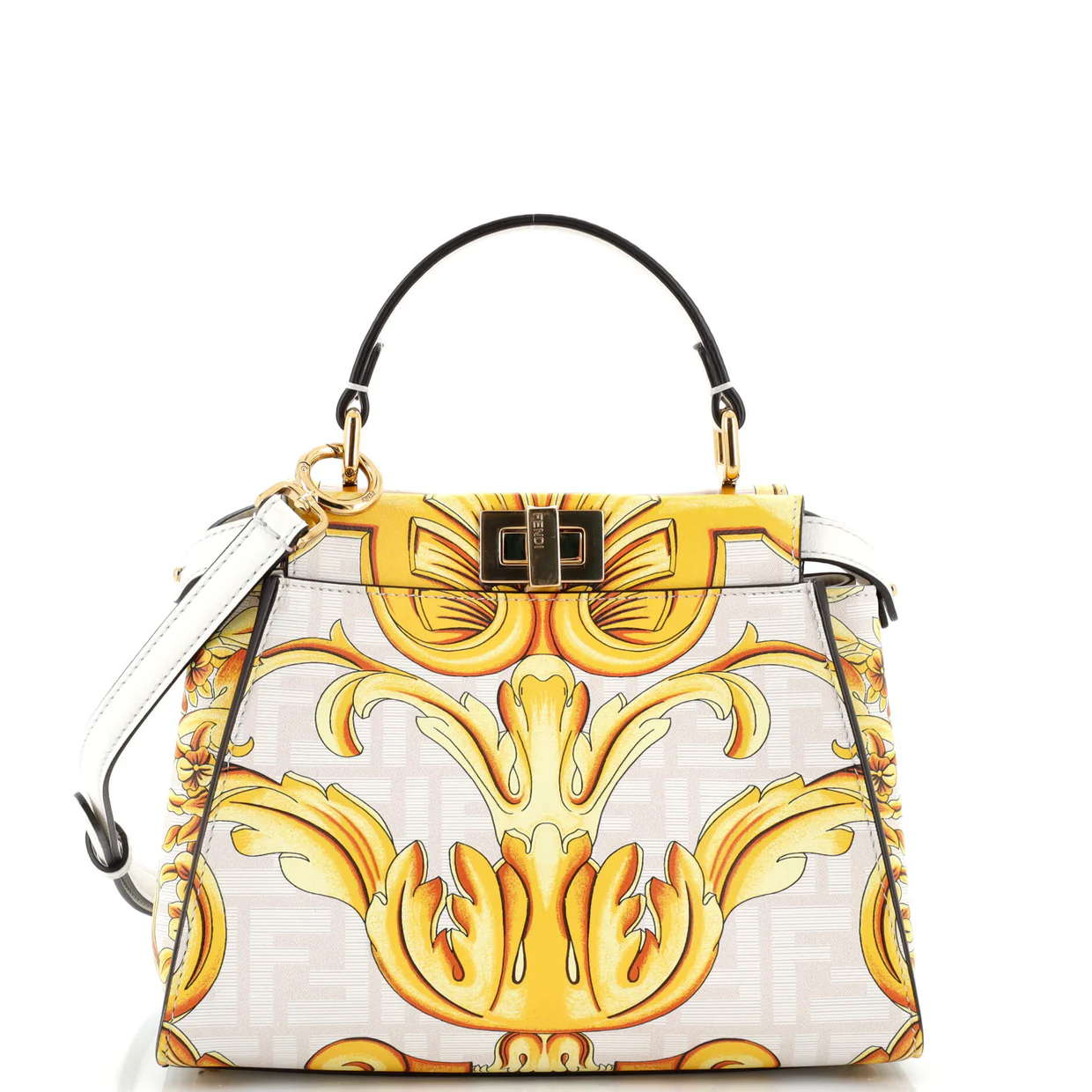 x Versace Fendace Peekaboo Bag Printed Zucca Leather Mini - Deep Luxury