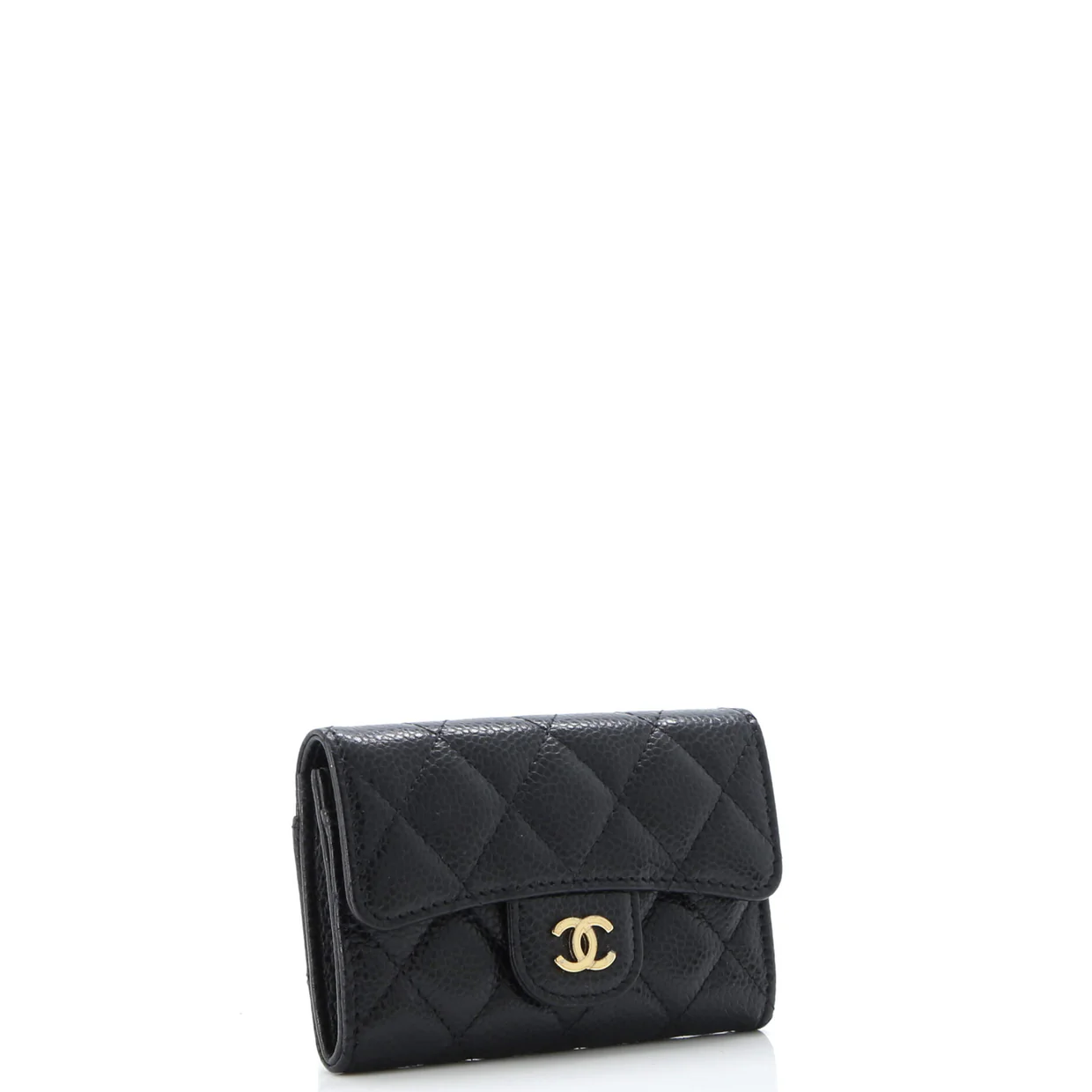Classic Flap Card Case Quilted Caviar - Deep Luxury