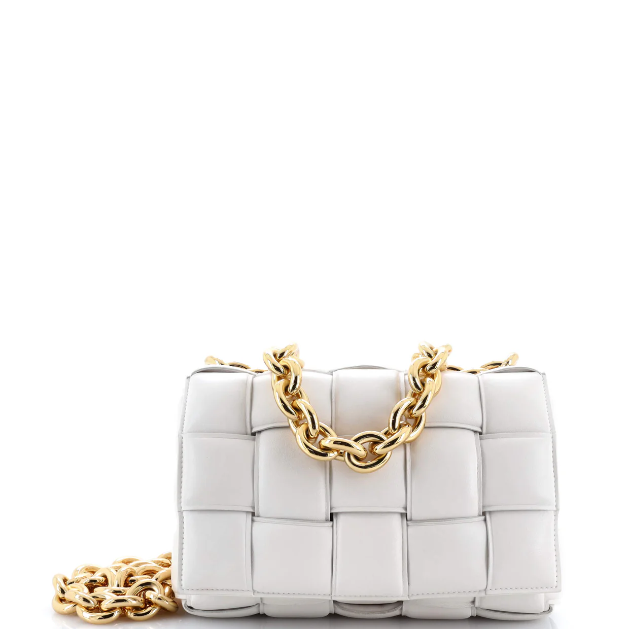 Cassette Chain Crossbody Bag Padded Maxi Intrecciato Leather - Deep Luxury