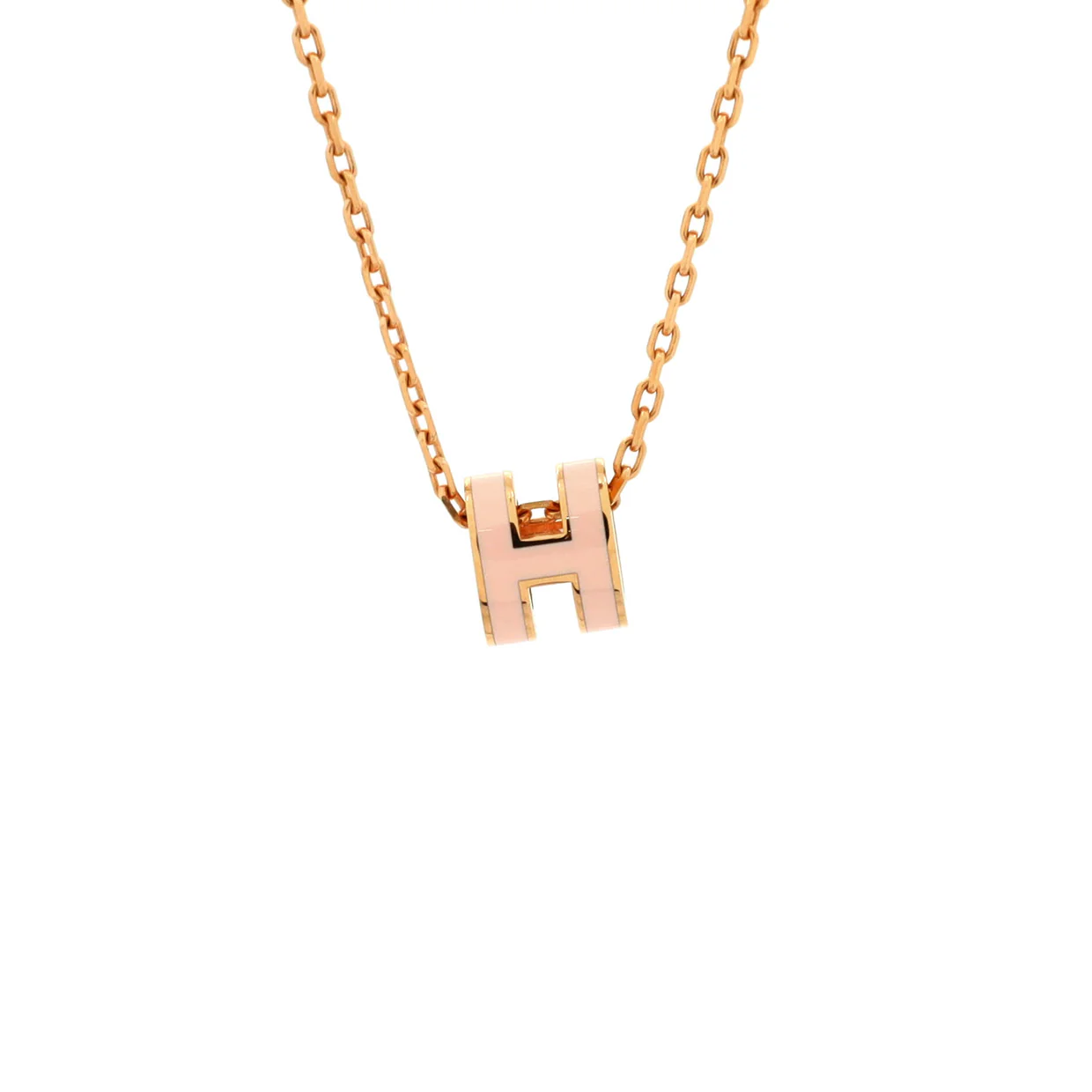 Pop H Pendant Chain Necklace Metal and Enamel Mini - Deep Luxury