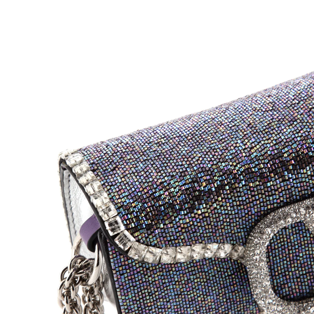 VLogo Loco Flap Shoulder Bag Embellished Leather Small - Deep Luxury