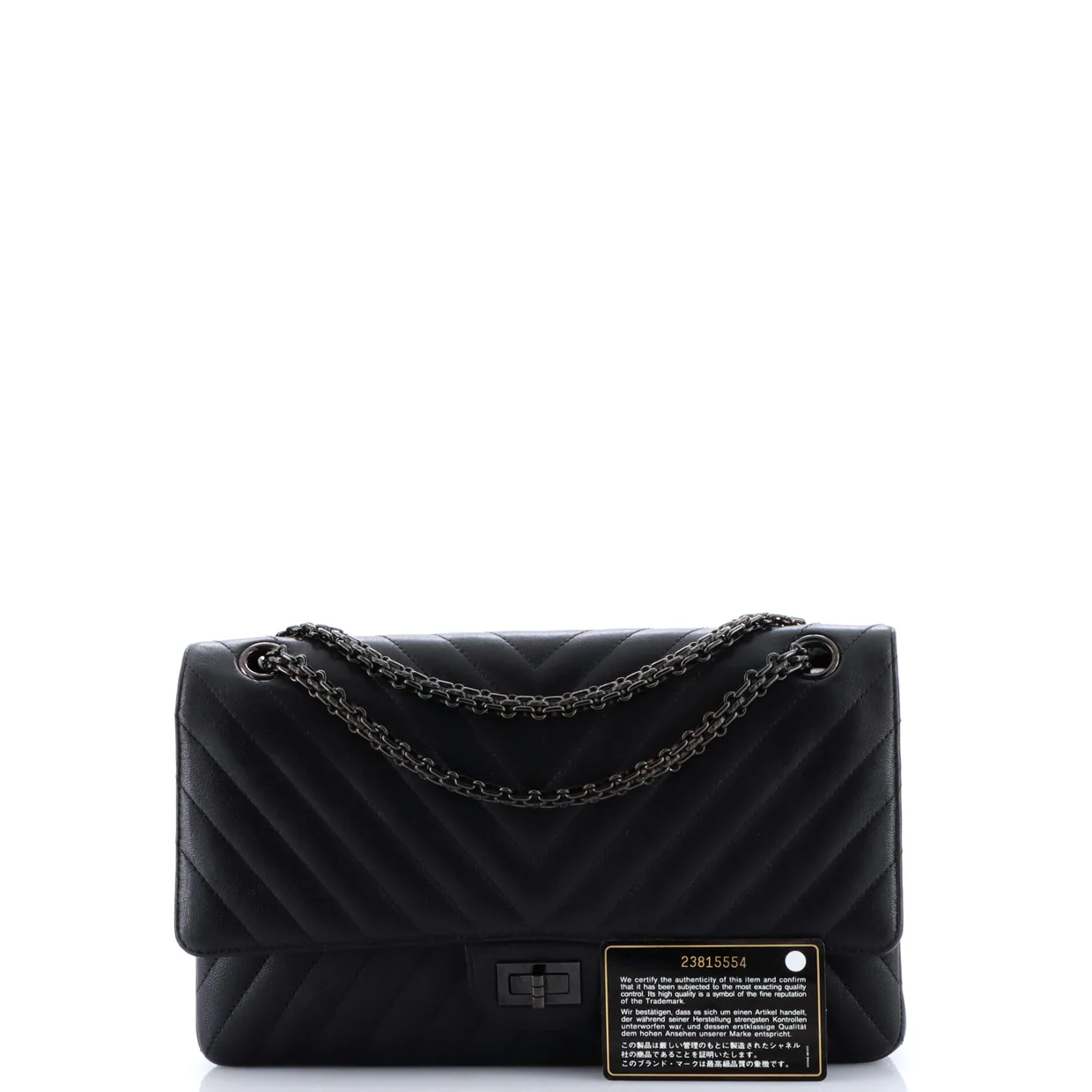 So Black Reissue 2.55 Flap Bag Chevron Sheepskin 226 - Deep Luxury