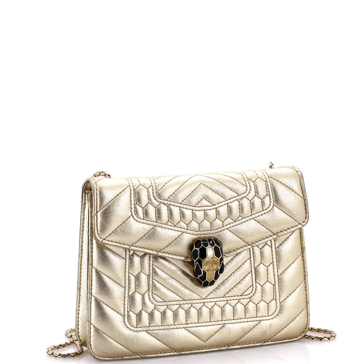 Serpenti Forever Square Shoulder Bag Quilted Leather Small - Deep Luxury