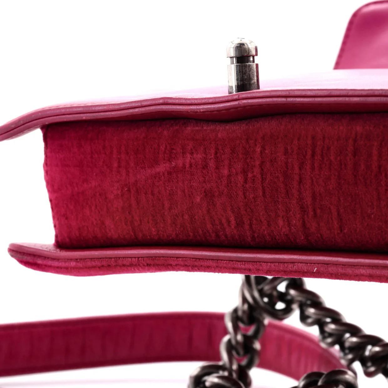 Boy Flap Bag Quilted Velvet Small - Deep Luxury