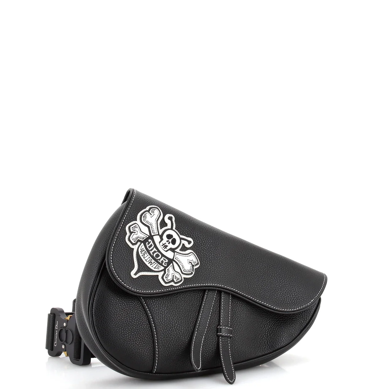 Shawn Stussy Saddle Crossbody Bag Leather with Applique - Deep Luxury