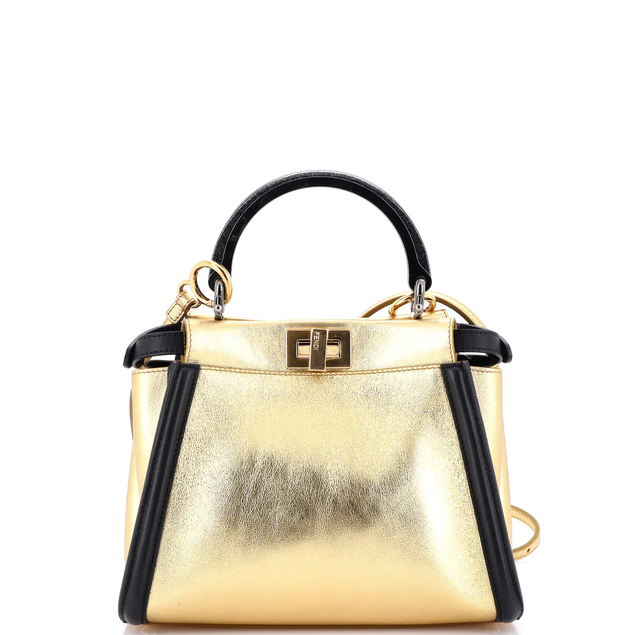 Resin Handle Peekaboo Bag Leather Mini - Deep Luxury