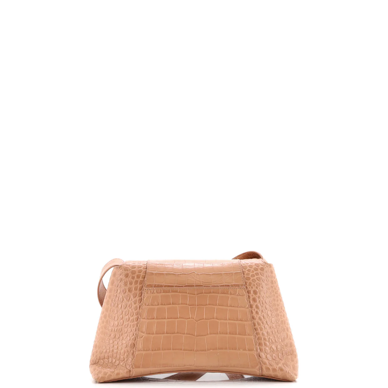 Downtown Soft Hourglass Shoulder Bag Crocodile Embossed Leather Small - Deep Luxury