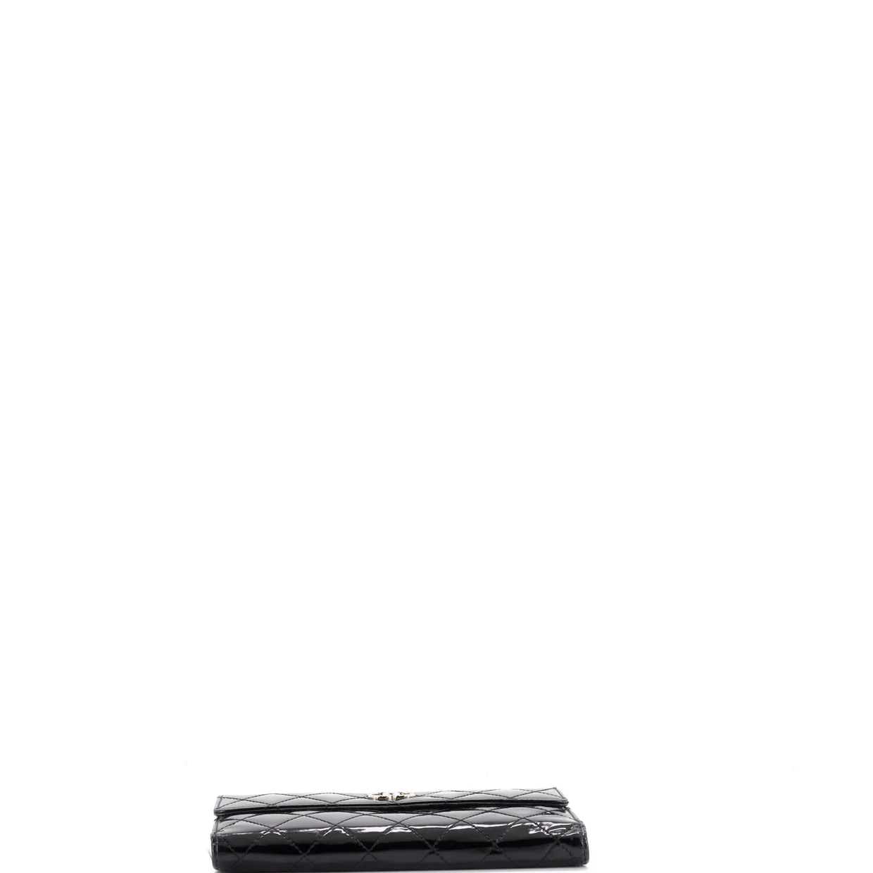 CC Brilliant Flap Wallet Quilted Patent Long - Deep Luxury