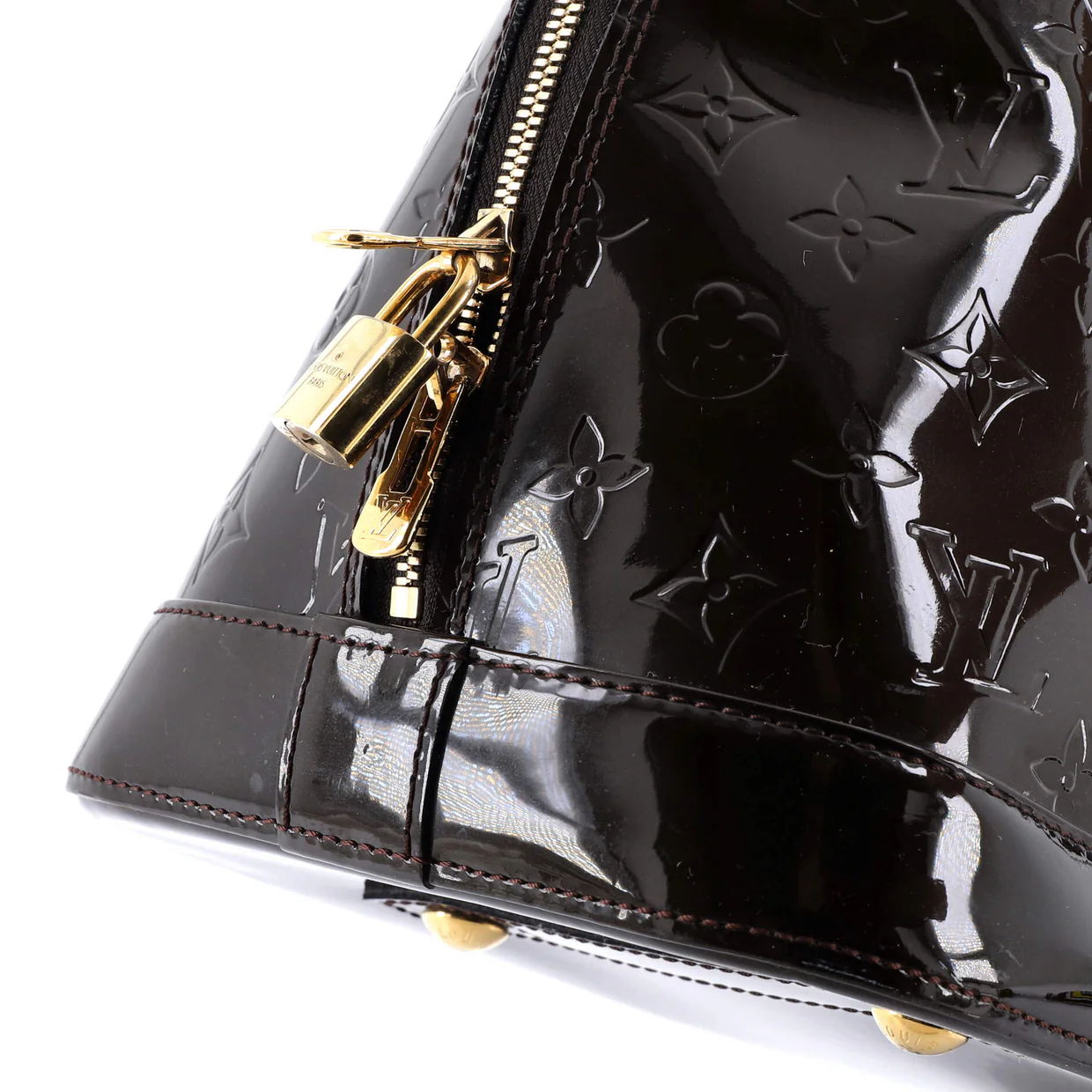 Alma Handbag Monogram Vernis GM - Deep Luxury